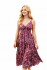 Maroon Abstract Floral Patterned Toto Short Summer Dress - Fair Trade 100% Cotton 